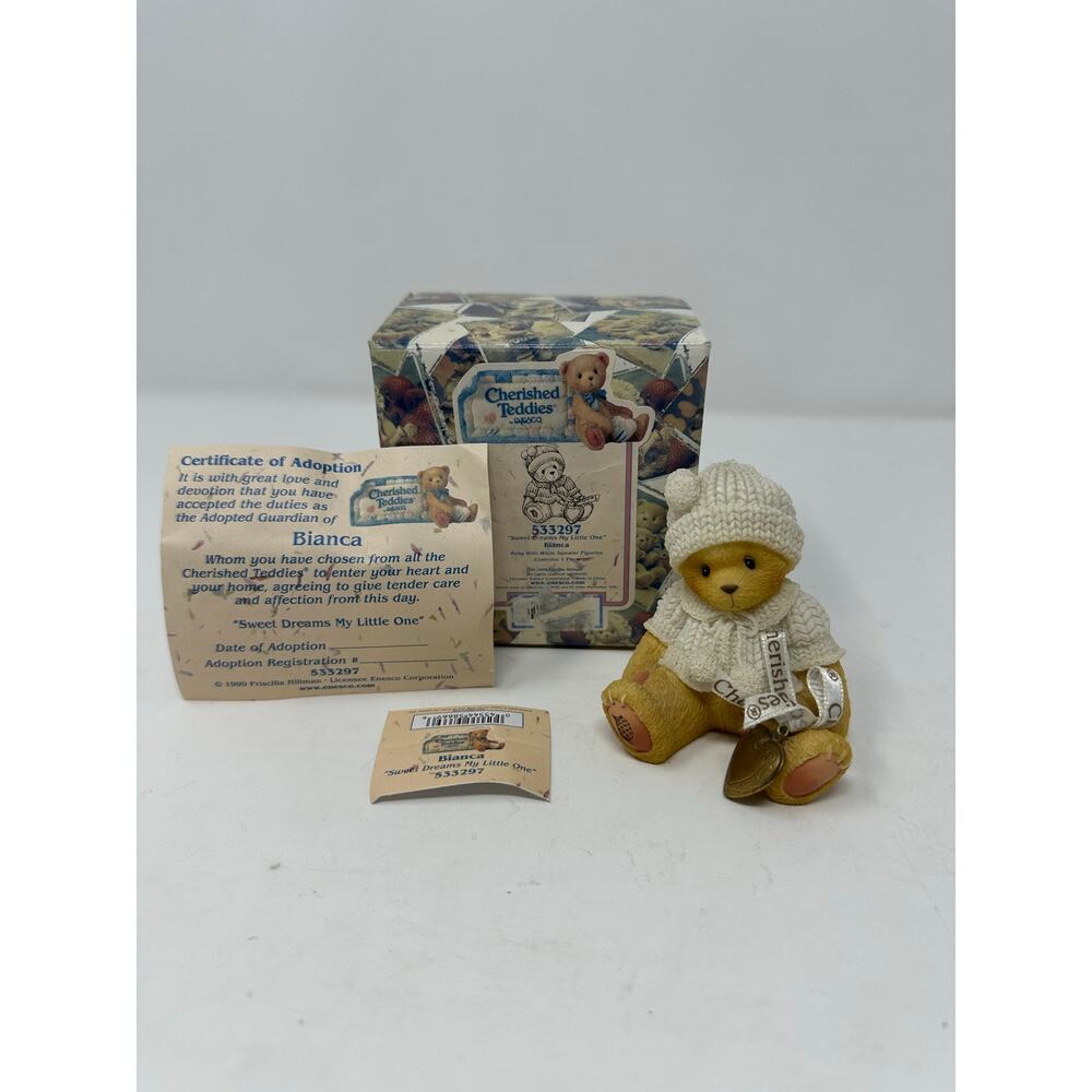 ENESCO Cherished Teddies 1999 "BIANCA" 'Sweet Dreams My Little One' Locket Bear